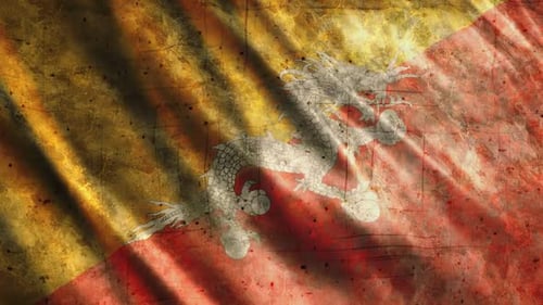 Drapeau du Bhoutan Grunge