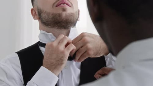 Groom Getting Ready for Wedding Day