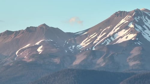 Mt Shasta Telephoto Aerial View, Northern California