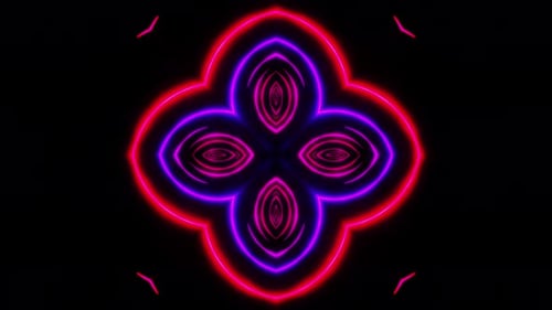 Flying under red neon arches. Kaleidoscope VJ loop.