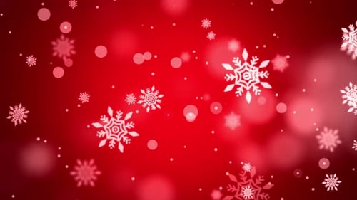 Natural Winter Christmas with Red Heavy Snowfall Snowflakes