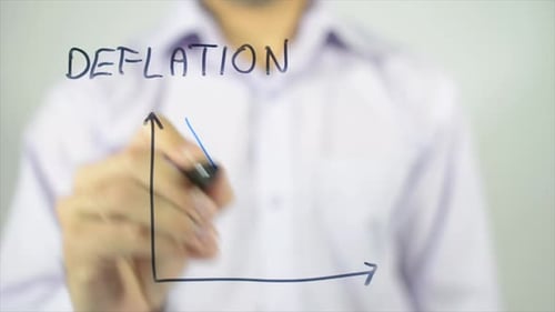 Hand Drawing Deflation Chart on Screen