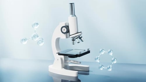 3D Microscope and Rotating Molecular Structures Animation