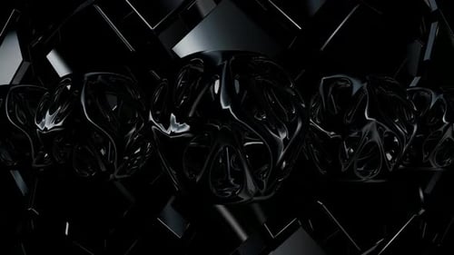 Abstract Fluid Black Spheres Morphing Corporate Background