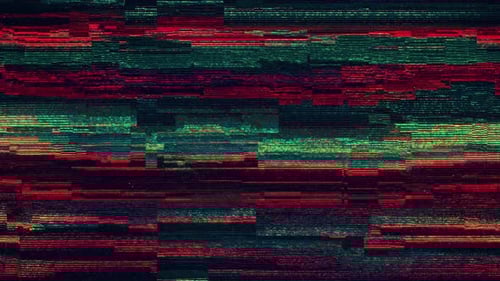 Digital Glitch Animated Background With Red And Green Streaks