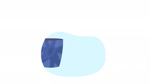 Flat Design Animation of Hand Holding Hot Coffee Cup