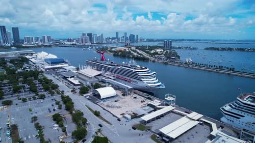 Scenic Cruise Ship at Port Miami at Miami Florida United States.