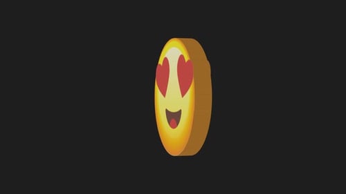 Rotating 3D Heart Eyes Emoji Animation