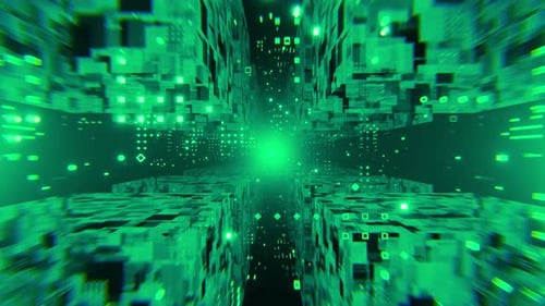 Fondo animado geométrico abstracto futurista. Renderizado 3D en bucle, sin fisuras