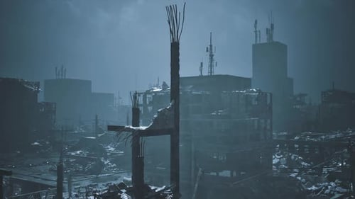 Desolate Urban Landscape Left in Ruins After Catastrophic Event