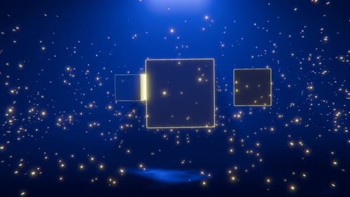 Abstract Sci Fi Blue Glow Cubes Loop Animation