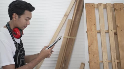 Carpenter work at workshop.
