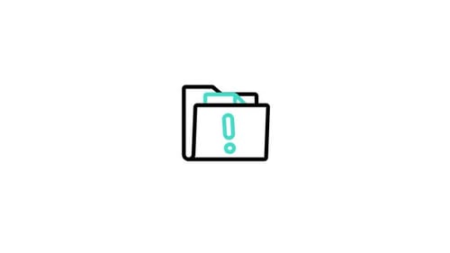 Animated Folder Warning Icon for Alerts