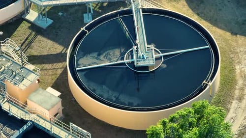 Modern Water Cleaning Facility at Urban Wastewater Treatment Plant Purification Process of Removing