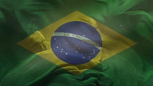 Dynamic Brazilian Flag Waving Seamless Loop