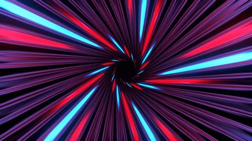 Red And Blue Amazing Neon Spiral Tunnel Background Vj Loop In 4K