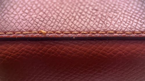 Close Up of Brown Leather with Stitching