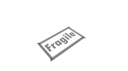 Fragile stamp seal text animation on white background. vd_1656