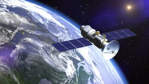 Modern Space Satellite in Earth Orbit