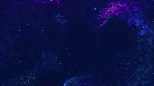 Blue And Yellow Glowing Particles Loop