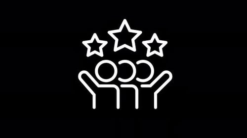 Minimalist Icon Animation: Single Person to Starred Group