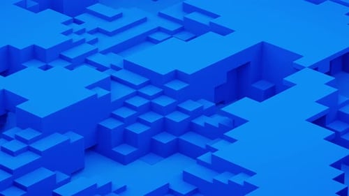 Geometric cube blue background
