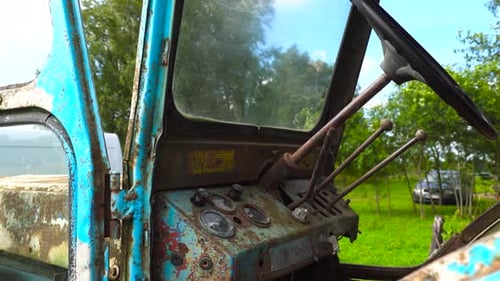 Old soviet tractor