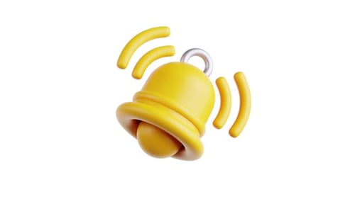Animated 3D Notification Bell Icon Ringing