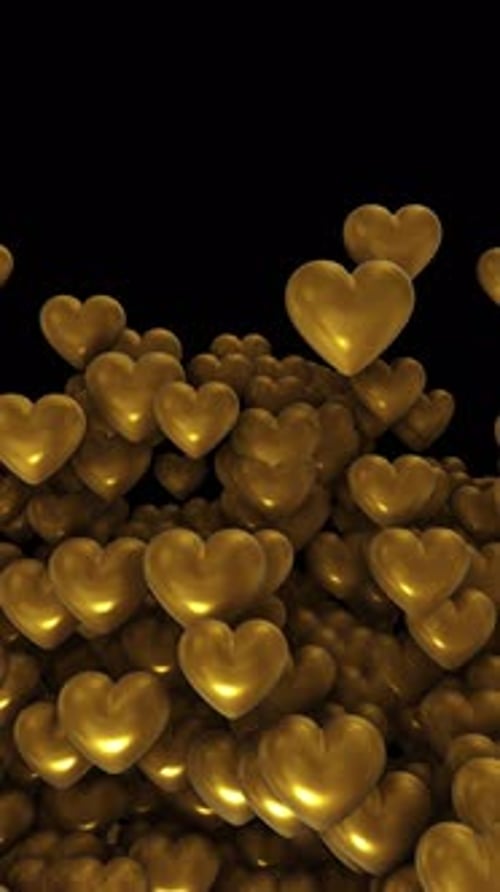 Golden Valentine's Day Romantic Motion Love Lower Third Background with Transparent Lowing