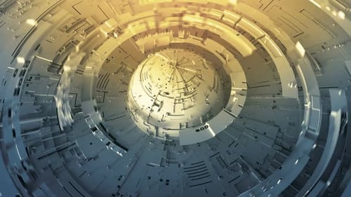 Secteurs Mechanical Circle. Conception de technologies d'ingénierie. Animation de rendu 3D en boucle fluide