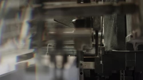 Close Up of Factory Machine Working