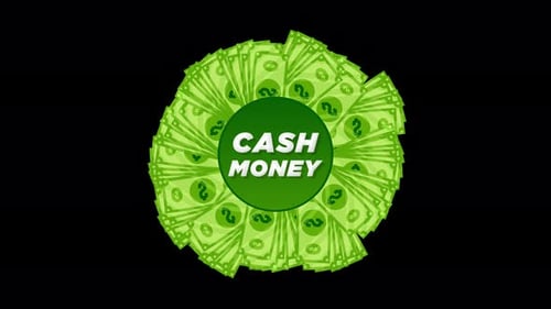 Animated Cash Money Flat Design Loop Background