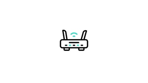 Animated Wi-Fi Router Icon with Signal Waves