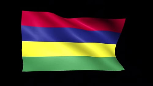 Realistic Waving Flag of Mauritius Loop