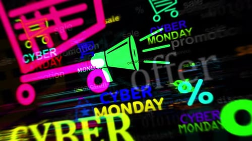 Cyber monday symbol seamless loop