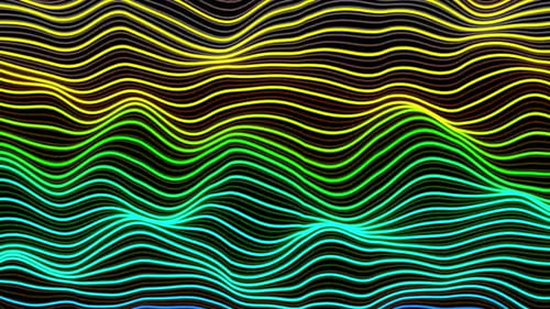 multicolor trendy geometric line wave animated. Futuristic colorful wireframe wave. Vd 124