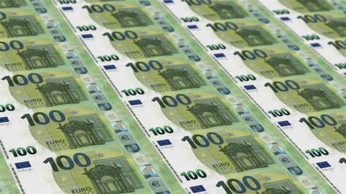 100 Euro Banknotes 4K Loop
