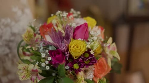 Vibrant Wedding Bouquet of Roses and Flowers