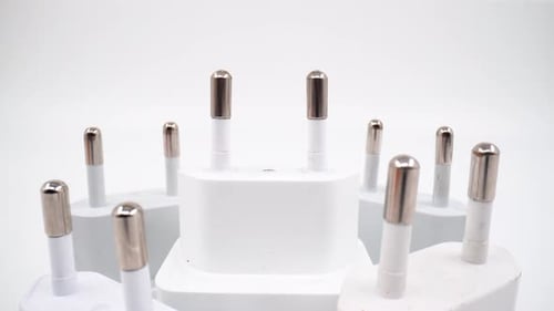 Charging head macro on white background isolated 4K