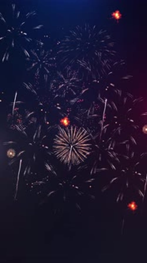 Vertical Fireworks Celebration Overlay