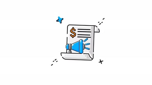 Document With A Megaphone Announcing Financial News