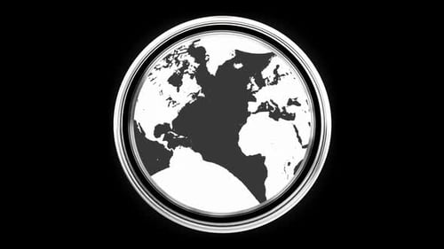 Modern Animated World Globe Icon Loop with Continents