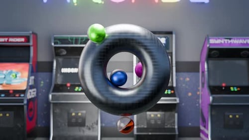 Animation de sphères satisfaisant en boucle 3D