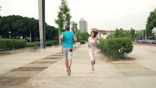 People Running In City, Super Slow Motion 240fps