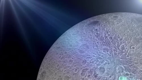 Rotating Moon with Light Rays in Dark Space