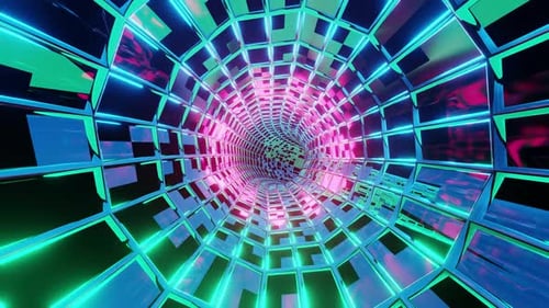 High Speed Neon Tunnel Cyberpunk Vj Loop Background Animation