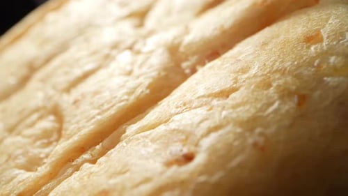 Extreme Close-Up of Fresh Baked Bread Loaf