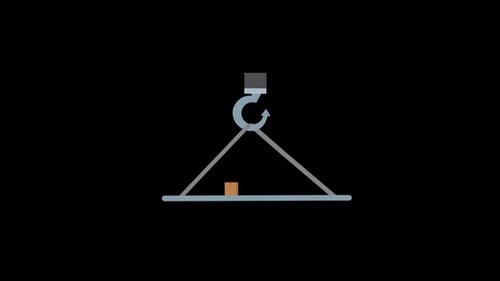 Flat Design Cargo Lifting Crane Animation