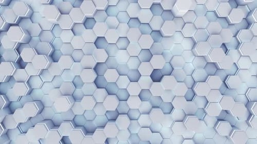 Dynamic White Geometric 3D Animation. Corporate Polygonal Background.