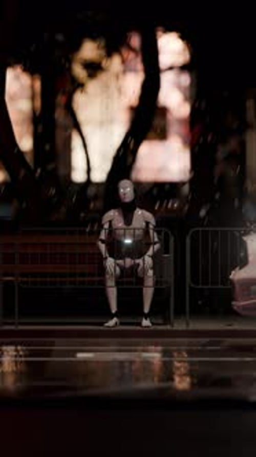 Humanoid Robot Walking City Street Blends in Like Everyday Citizen